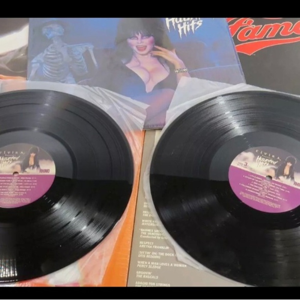 1983 Elvira LP Haunted Hits & Poster - 2 LP Vinyl Record 12" RARE Vintage 80s